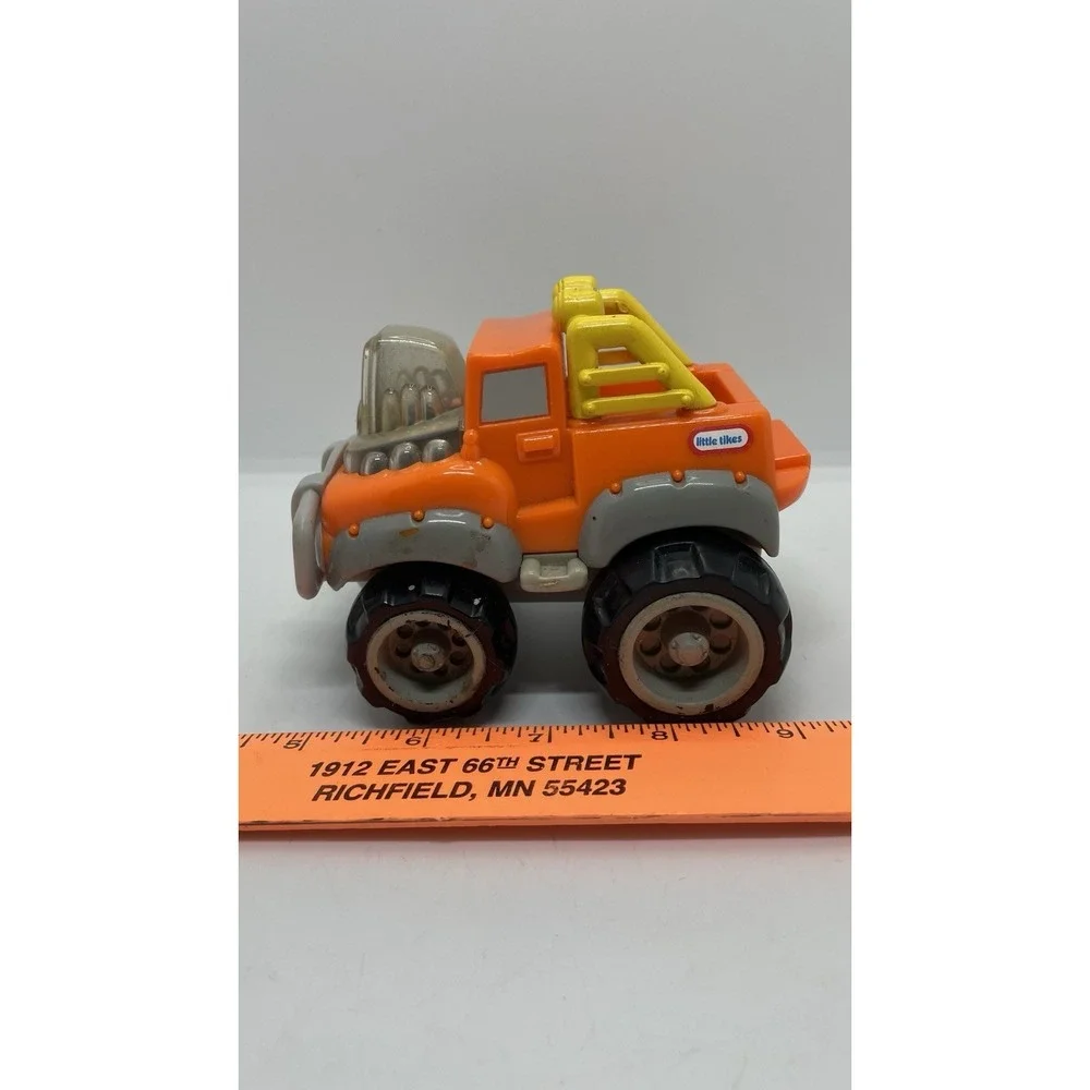 Vintage Little Tikes Monster Truck 4×4 Orange Push and Go Toy‎ Vehicle